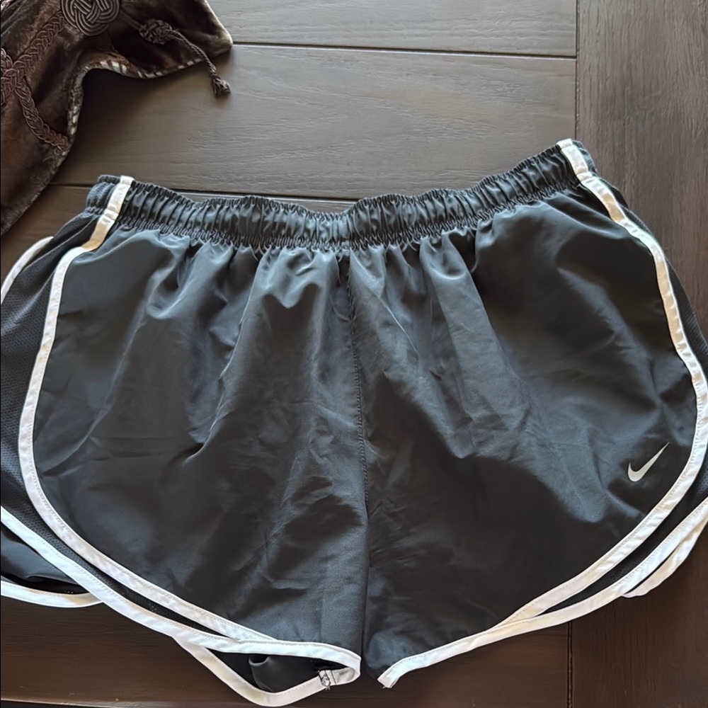 Nike Women's Black and White Athletic Shorts